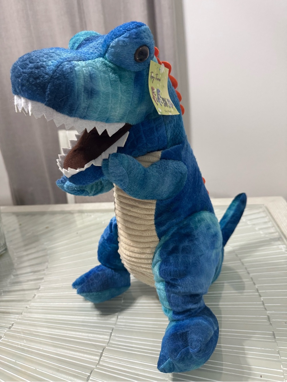 Blue Plush Dinosaur Toy - Soft Reptile Plush for Kids